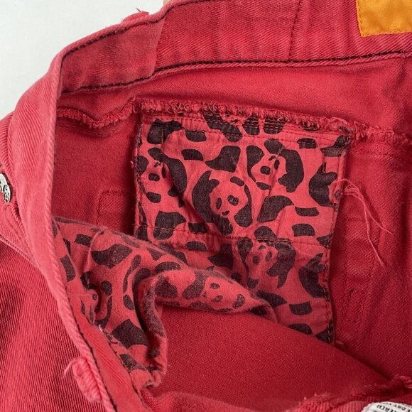 Enjoi Skateboading Sundays Slim Fit Pants Women’s 30 Cotton Stretch Red Denim - Picture 11 of 13